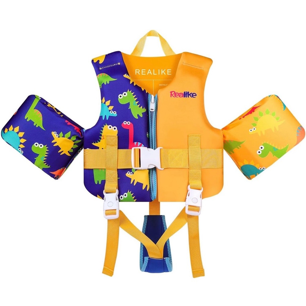 Realike Kids Dinosaur Swim Vest Life Jacket XS Toddler 1-2 Years 20-30 lbs
